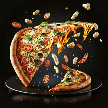 modern pitsa black background