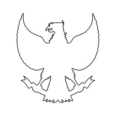 Indonesia symbol garuda pancasila line art