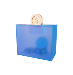 Collecting money 3d rendering illustration