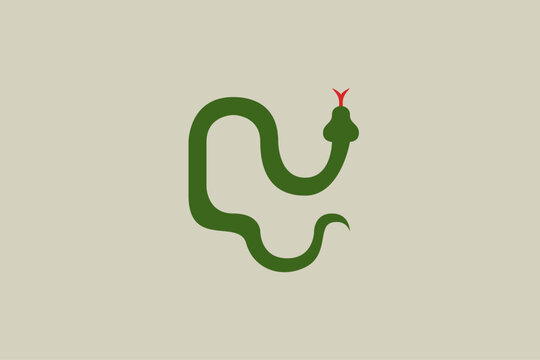 Illustration vector graphic of simple green snake