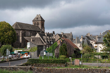 Architecture of the village of Salers in Auvergne, France