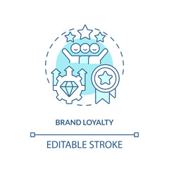 Brand loyalty turquoise concept icon. Word of mouth marketing. Customer retention. Repeat business. Small community abstract idea thin line illustration. Isolated outline drawing. Editable stroke