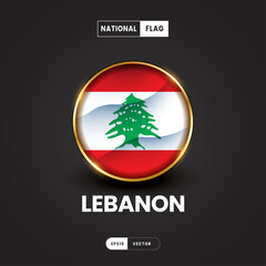 Flag of Lebanon vector illustration. Asia Flag 3D EPS10