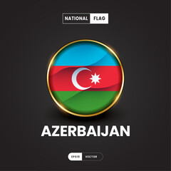 Flag of Azerbaijan vector illustration. Asia Flag 3D EPS10