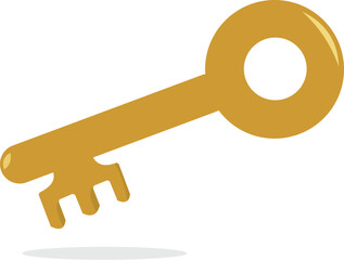 golden key isolated on white background