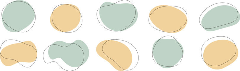 かわいい抽象的なゆるゆるフレーム　Set of cute abstract shapes.Vector loose frame. © samemen