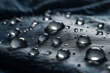 Fabric repelling water droplets. Generative AI