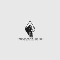 Mountain bike logo emblem vector image