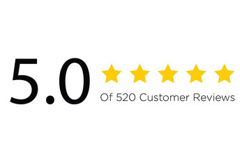 Five stars customer product rating review flat