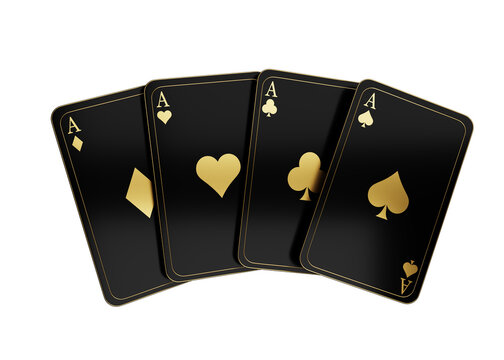 gold black card poker ace isolated on white background. gold black card poker ace isolated. gold black card poker ace isolated 3d render illustration