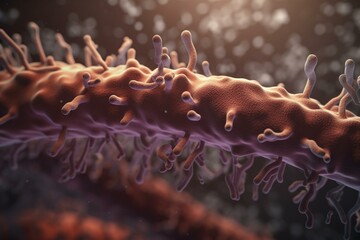 3D illustration of brucella bacteria causing brucellosis. Generative AI
