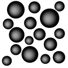 black circles of various sizes