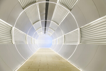Background of long futuristic tunnel