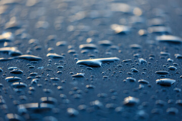 Abstract view to water drops on a surface