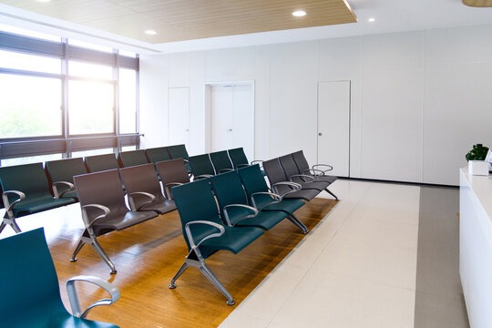 Empty Chairs In Hospital Waiting Room