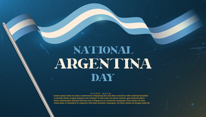 Argentina National Day.  Happy Independence and freedom day. The vintage color concept with the Argentina flag. Poster design vector illustration.