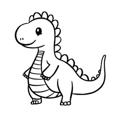 Cute dinosaur outline doodle