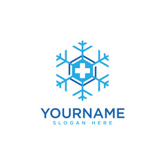 Snowflake logo sign symbol for cryo therapy
