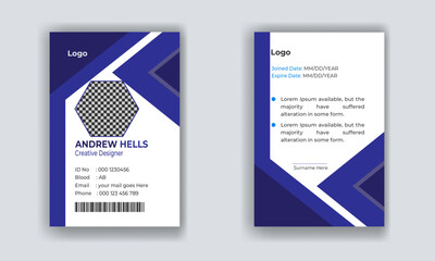 Office ID Card Template, office staff identity card template design