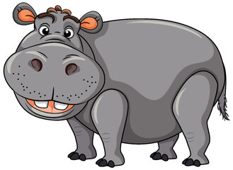 Hippopotamus In Cartoon Style