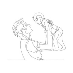 parent and baby line art for t-shirt 