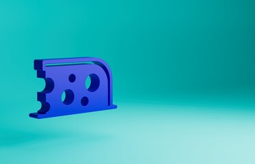 Blue Cheese icon isolated on blue background. Minimalism concept. 3D render illustration