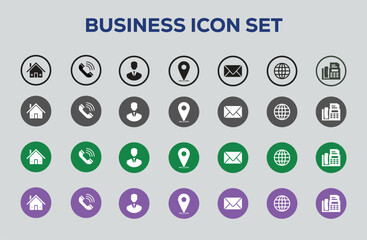 Business communication icon set design collection
