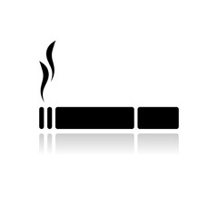 Black smoking cigarette icon flat vector design