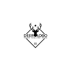 Deer logo design template isolated on white background