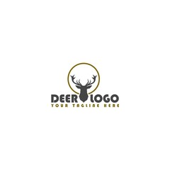 Deer logo design template isolated on white background