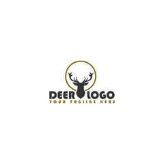 Deer logo design template isolated on white background