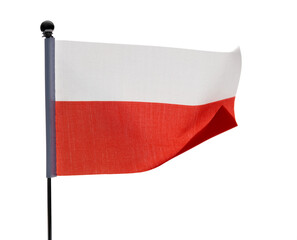 Polish flag waving on white background
