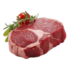 Classic raw beef steak white background 