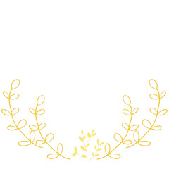  Gold Leaf Frame Wreath Design, Holiday Bokeh Background