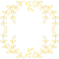  Gold Leaf Frame Wreath Design, Holiday Bokeh Background