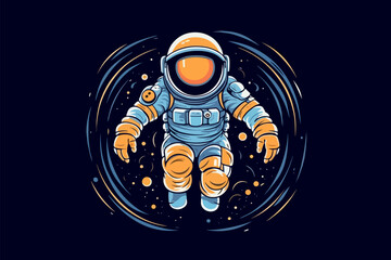 Astronaut in space. Vector illustration.