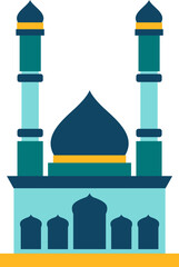 Islamic Mosque Flat Hand Drawn Illustration