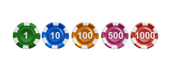 Casino chips 3d rendering illustration