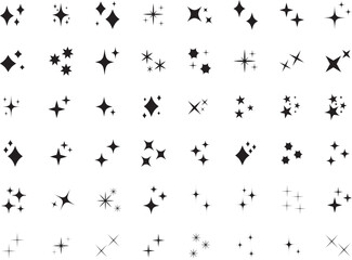 Naklejka premium シンプルな星・キラキラのアイコンセット simple shining icon set