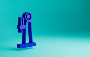 Blue Beer tap icon isolated on blue background. Minimalism concept. 3D render illustration