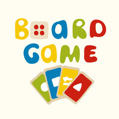 Board Game Vector inscription. Isolated Flat Illustration.
