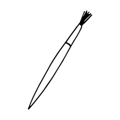paintbrush hand drawn in doodle style. icon, sticker.