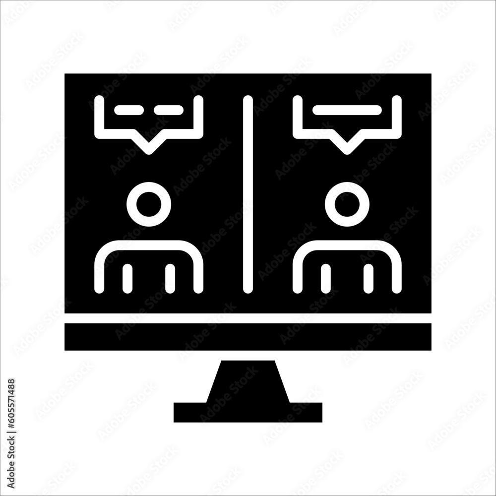 Poster solid vector icon for webinar which can be used various design projects.