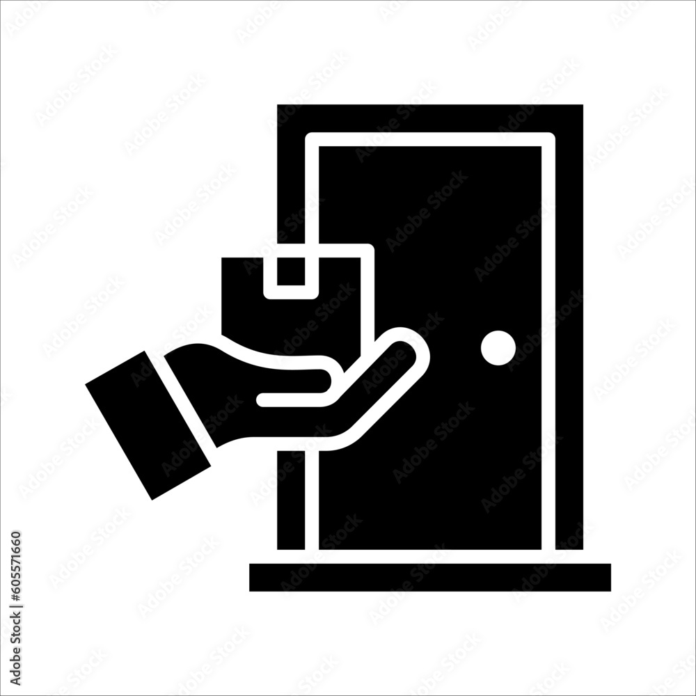 Aufkleber solid vector icon for home delivery which can be used various design projects.