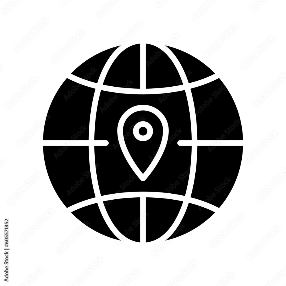 Poster solid vector icon for gps which can be used various design projects.
