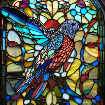 bird on stained glass