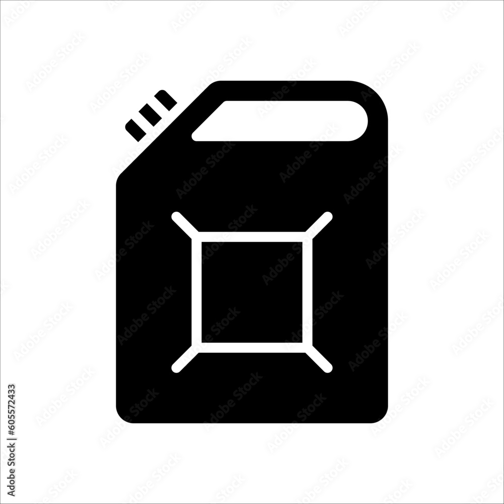 Poster solid vector icon for jerrycan which can be used various design projects.