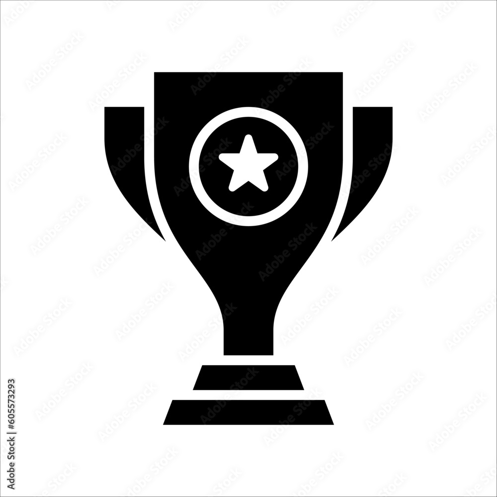 Poster solid vector icon for trophy which can be used various design projects.