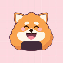 Cute shiba inu dog rice ball with kawaii expression