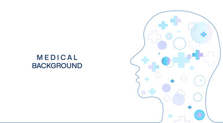 Medical molecular background with medical elements, cardiogram. Biotechnological concept, innovative technologies, health care